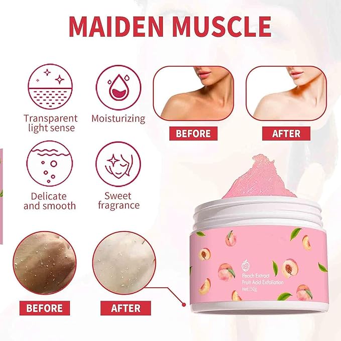 Bioaqua Peach Extract Fruit Acid Exfoliating Face Gel Cream Pink