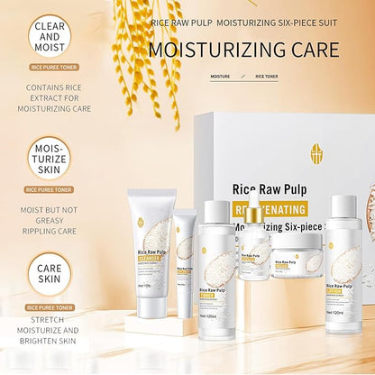 Bio Aqua 6pcs Rice Raw Pulp Korean Skin Care Sets